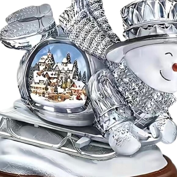 Snowman Snow Globe Ornament Hanging Acrylic Holiday Tree Car Ornament New - Picture 2 of 3